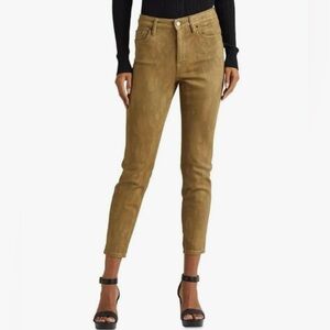 NWT Lauren Ralph Lauren Women's Plus Metallic High-Rise Pants. US 00
